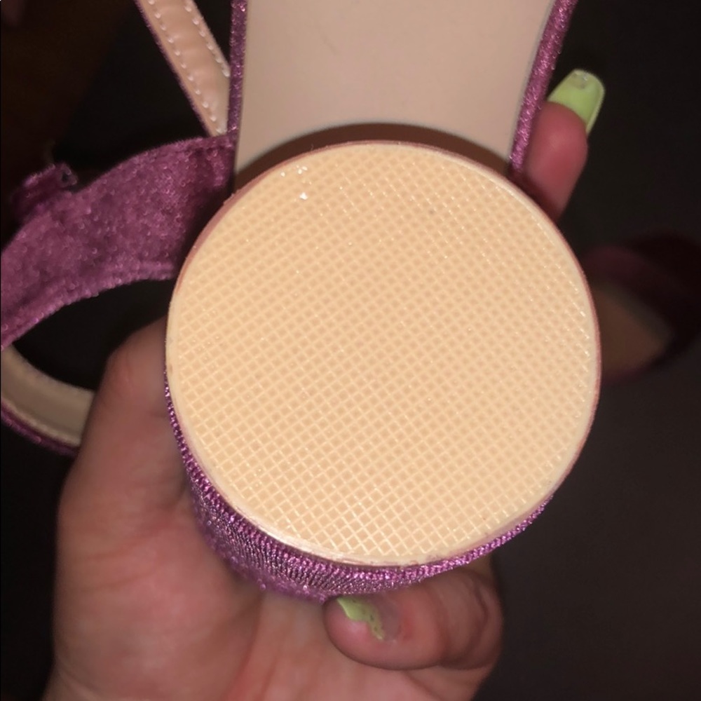 Crushed Velvet Magenta Wedged Heel *NEVER WORN* - Picture 2 of 2